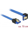 Delock kabel SATA 6 Gb/s kątowy prosto/dół metal. zatrzaski 70cm niebieski - nr 10