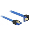 Delock kabel SATA 6 Gb/s kątowy prosto/dół metal. zatrzaski 70cm niebieski - nr 11
