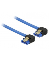 Delock kabel SATA 6 Gb/s kątowy prawo/prawo metal. zatrzaski 10cm niebieski - nr 2