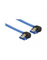 Delock kabel SATA 6 Gb/s kątowy prawo/prawo metal. zatrzaski 10cm niebieski - nr 8