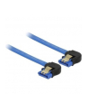 Delock kabel SATA 6 Gb/s kątowy prawo/prawo metal. zatrzaski 10cm niebieski - nr 5