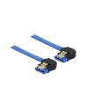 Delock kabel SATA 6 Gb/s kątowy prawo/prawo metal. zatrzaski 20cm niebieski - nr 9