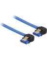 Delock kabel SATA 6 Gb/s kątowy prawo/prawo metal. zatrzaski 20cm niebieski - nr 7