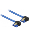 Delock kabel SATA 6 Gb/s kątowy prawo/prawo metal. zatrzaski 20cm niebieski - nr 8