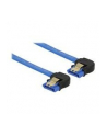 Delock kabel SATA 6 Gb/s kątowy prawo/prawo metal. zatrzaski 30cm niebieski - nr 10