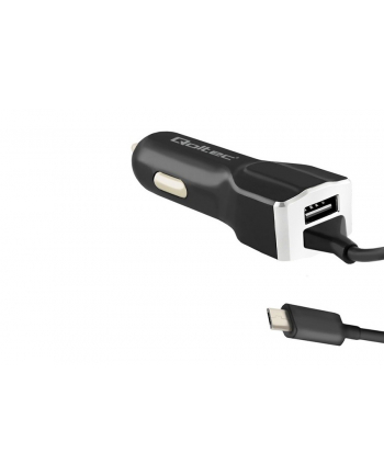 Qoltec Ładowarka samochodowa | 12V-24V | 5V/3.4A | USB + micro USB