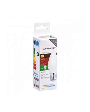 Whitenergy Żarówka LED | 10xSMD2835| C37| E27 | 5W | 230V |ciepłe biała| mleczne