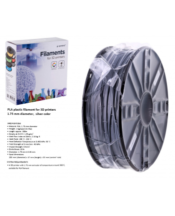 Filament Gembird PLA Silver | 1,75mm | 1kg