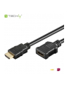 Techly Kabel przedłużacz monitorowy HDMI-HDMI M/F 1,8m czarny - nr 2