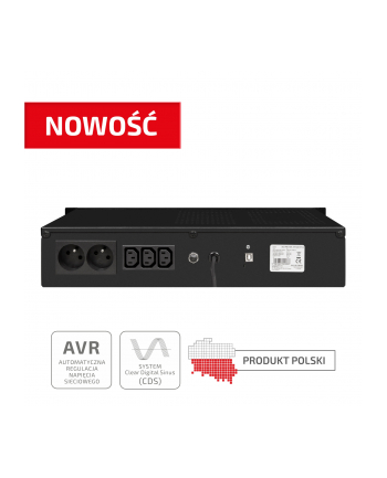 Zasilacz awaryjny Ever ECO Pro 1000VA AVR 3xIEC 2xPL Sin USB rack
