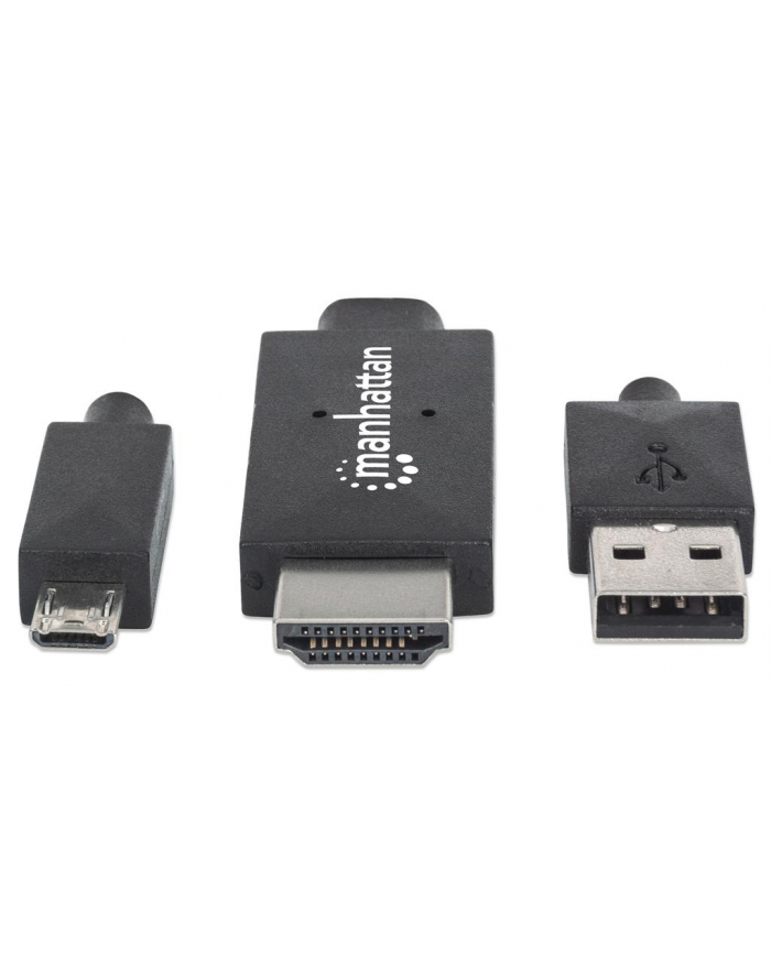 Kabel adapter Manhattan MHL Micro USB 11 pin na HDMI 1,5m, czarny główny