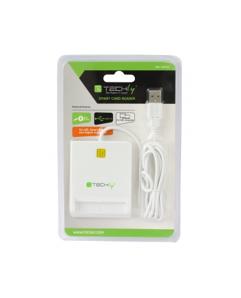 Techly Kompaktowy czytnik USB 2.0 kart Smart biały