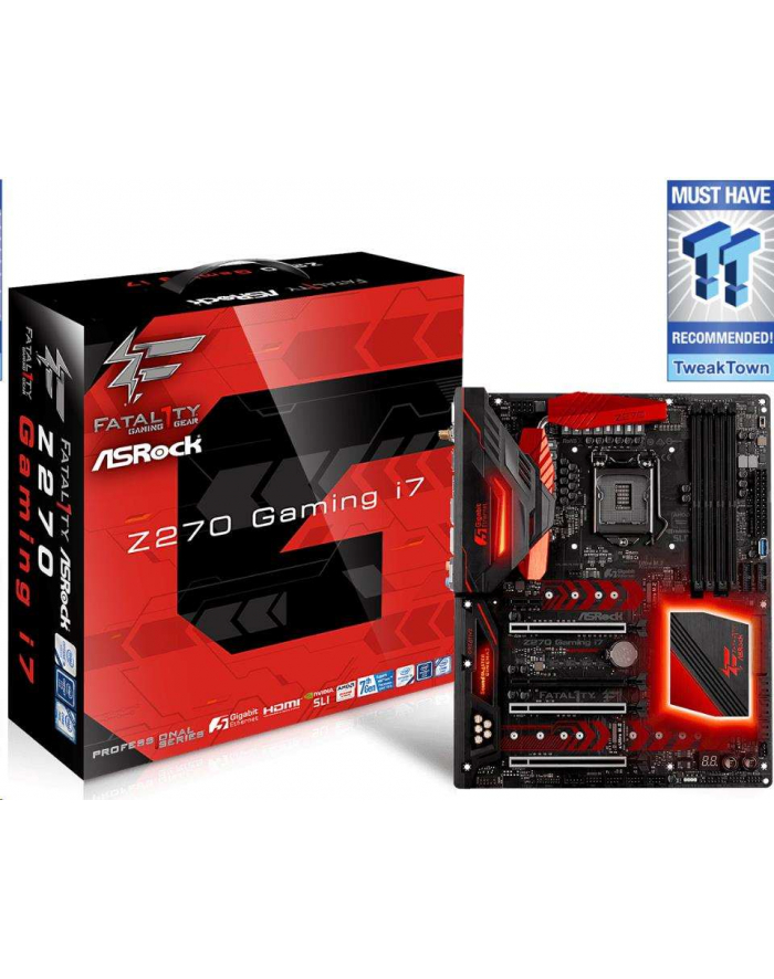 ASRock MB Sc LGA1151 Fatal1ty Z270 Professional Gaming i7, Intel Z270, 4xDDR4, VGA, Wi-Fi, BT główny