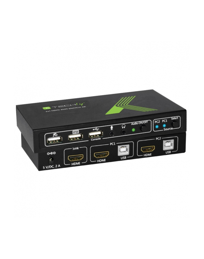 Techly 2-portowy przełącznik KVM HDMI/USB 2x1 z audio główny