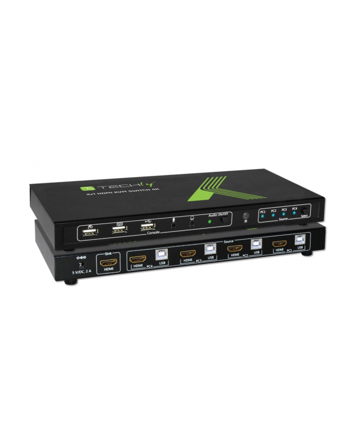 Techly 4-portowy przełącznik KVM HDMI/USB 4x1 z audio główny