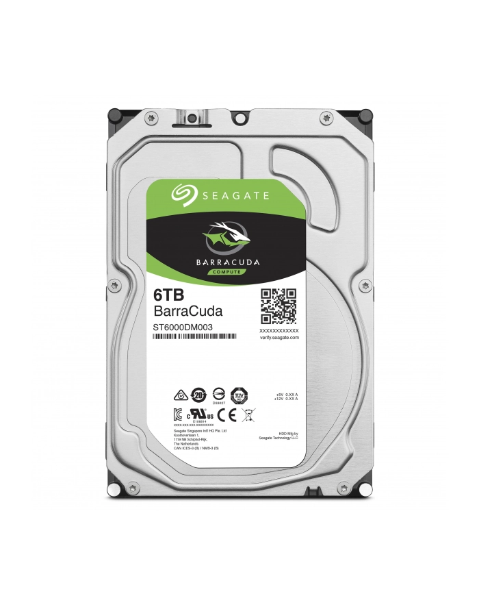 Dysk Seagate BarraCuda, 3.5'', 6TB, SATA/600, 256MB cache główny