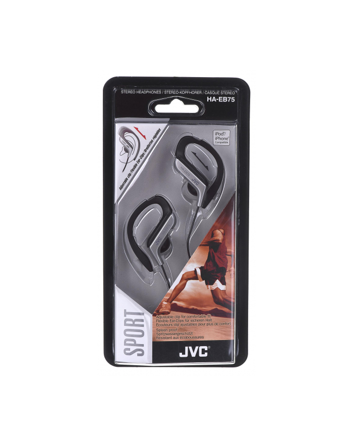Słuchawki sportowe JVC HA-EB75-S-E douszne srebrne główny