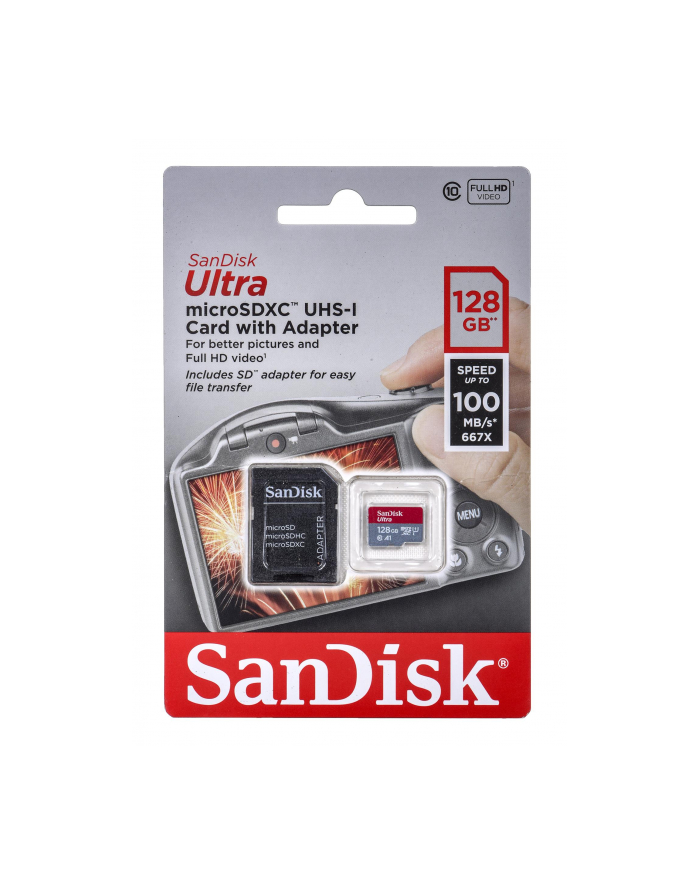 SANDISK ULTRA microSDXC 128 GB 100MB/s A1 Cl.10 UHS-I + ADAPTER główny