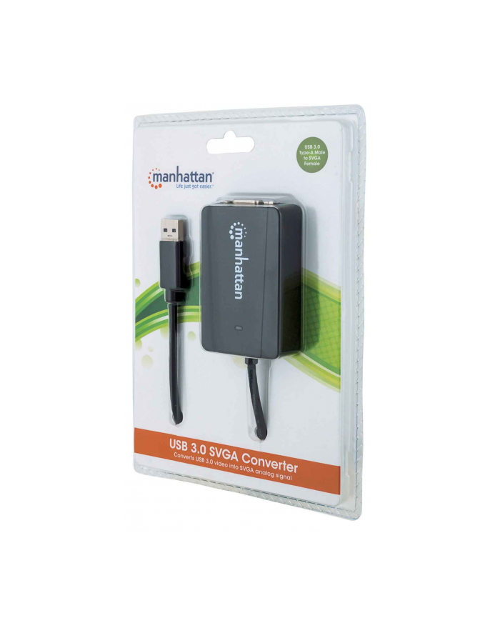 Manhattan Konwerter adapter graficzny SuperSpeed USB 3.0 na SVGA M/F czarny główny