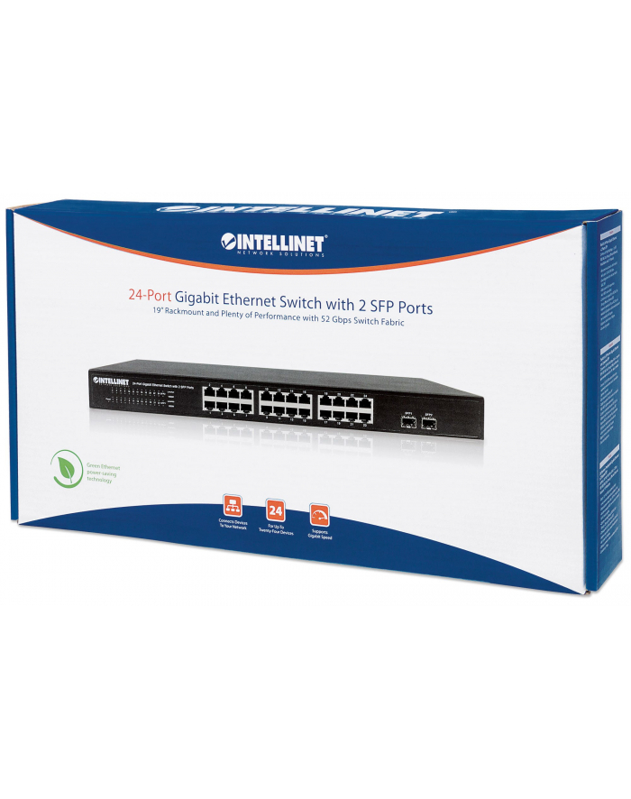 Intellinet Network Solutions Intellinet Gigabit Ethernet switch 24x 10/100/1000 Mbps 2x SFP rackowy 19'' główny