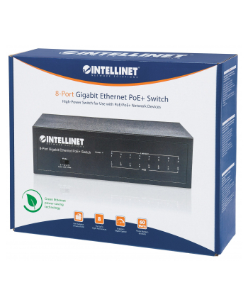 Intellinet Network Solutions Intellinet Gigabit switch 8x 10/100/1000 Mbps RJ45 PoE/PoE+ 802.3at/af 60W VLAN