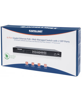 Intellinet Network Solutions Intellinet Gigabit Switch 16x 10/100/1000 Mbps RJ45 PoE/PoE+ 220W 2x SFP managed