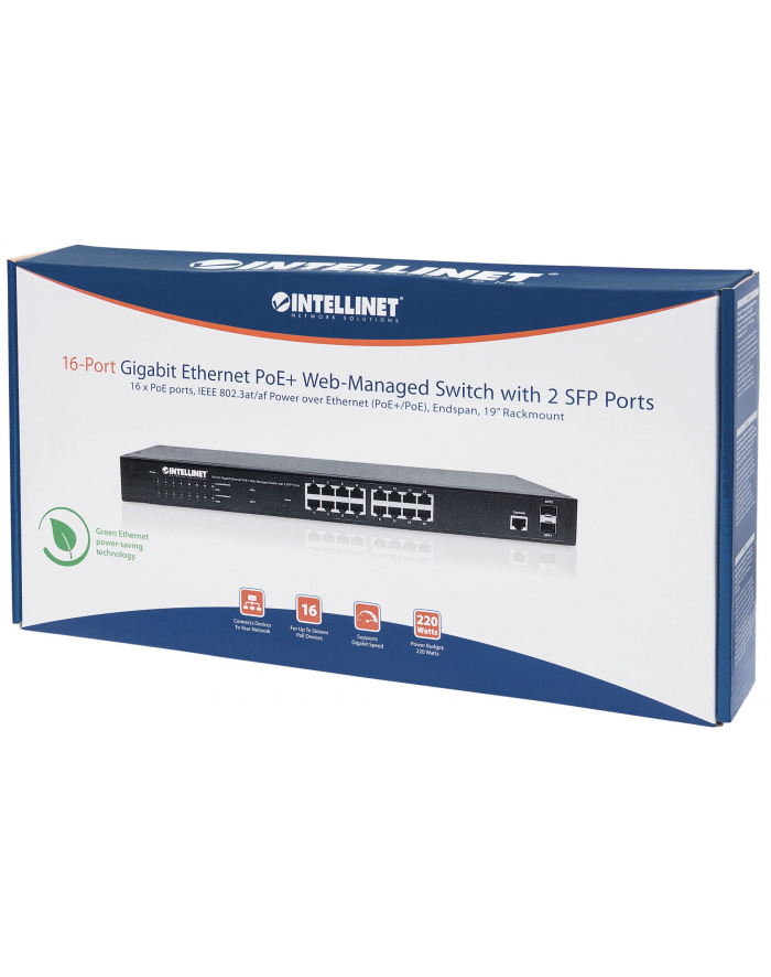 Intellinet Network Solutions Intellinet Gigabit Switch 16x 10/100/1000 Mbps RJ45 PoE/PoE+ 220W 2x SFP managed główny