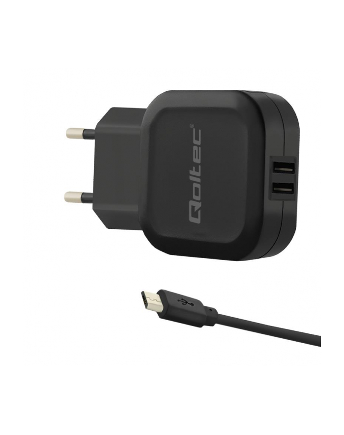 Qoltec Ładowarka sieciowa do Smartfona/ Tabletu 12W | 5V | 2.4A | 2xUSB+MicroUSB główny