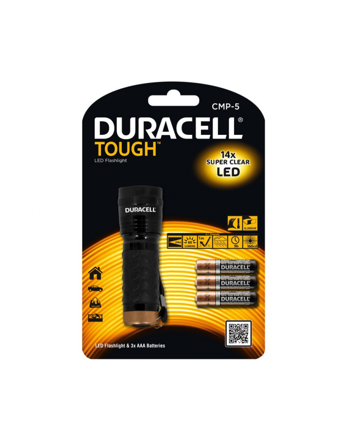 Duracell Latarka LED TOUGH CMP-5, wodoodporna + 3x AAA główny