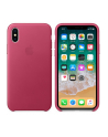 Apple iPhone X Leather Case - Pink Fuchsia - nr 22