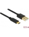 Delock Kabel USB 2.0 Typ-AM> USB Typ-C (M) 0.5m czarny - nr 16