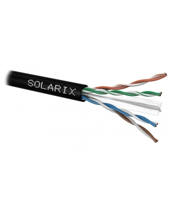 Solarix Instalační kabel CAT6 UTP PE venkovní 500m/špulka černý