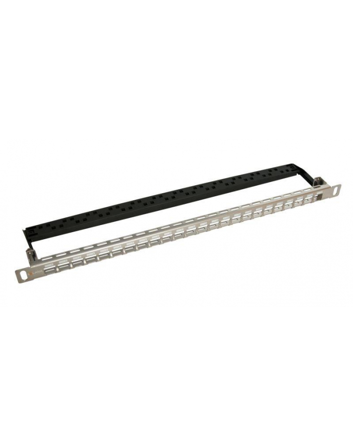 19'' patch panel Solarix 24 x RJ45 CAT6 UTP z listwą wsp. Czarny 1U główny