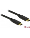 Delock Kabel USB Type-C 2.0 męski > USB Type-C 2.0 męski 0.5m czarny - nr 12