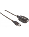 Manhattan Kabel przedłużacz Hi-Speed USB 2.0 aktywny A-A M/F 15m czarny - nr 10