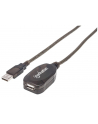 Manhattan Kabel przedłużacz Hi-Speed USB 2.0 aktywny A-A M/F 15m czarny - nr 15