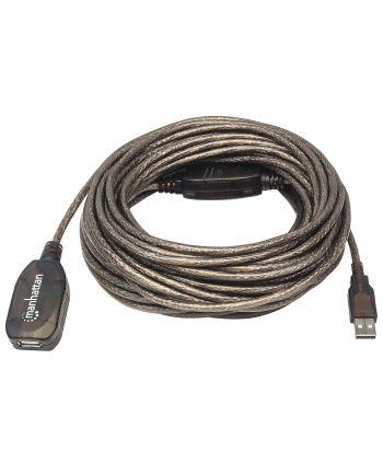Manhattan Kabel przedłużacz Hi-Speed USB 2.0 aktywny A-A M/F 15m czarny