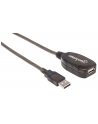 Manhattan Kabel przedłużacz Hi-Speed USB 2.0 aktywny A-A M/F 15m czarny - nr 24