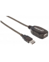 Manhattan Kabel przedłużacz Hi-Speed USB 2.0 aktywny A-A M/F 15m czarny - nr 6