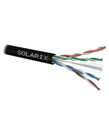 Solarix Instalační kabel CAT6 UTP PE venkovní 500m/špulka černý