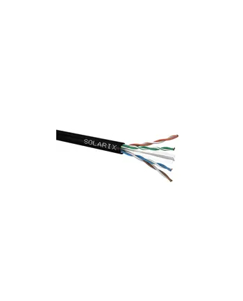 Solarix Instalační kabel CAT6 UTP PE venkovní 500m/špulka černý