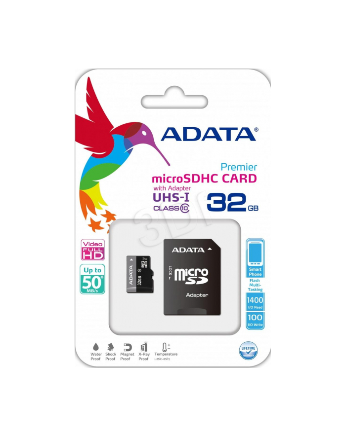 a-data Adata micro SDHC PREMIER 32GB Class 10 + Adapter microSD - SD główny