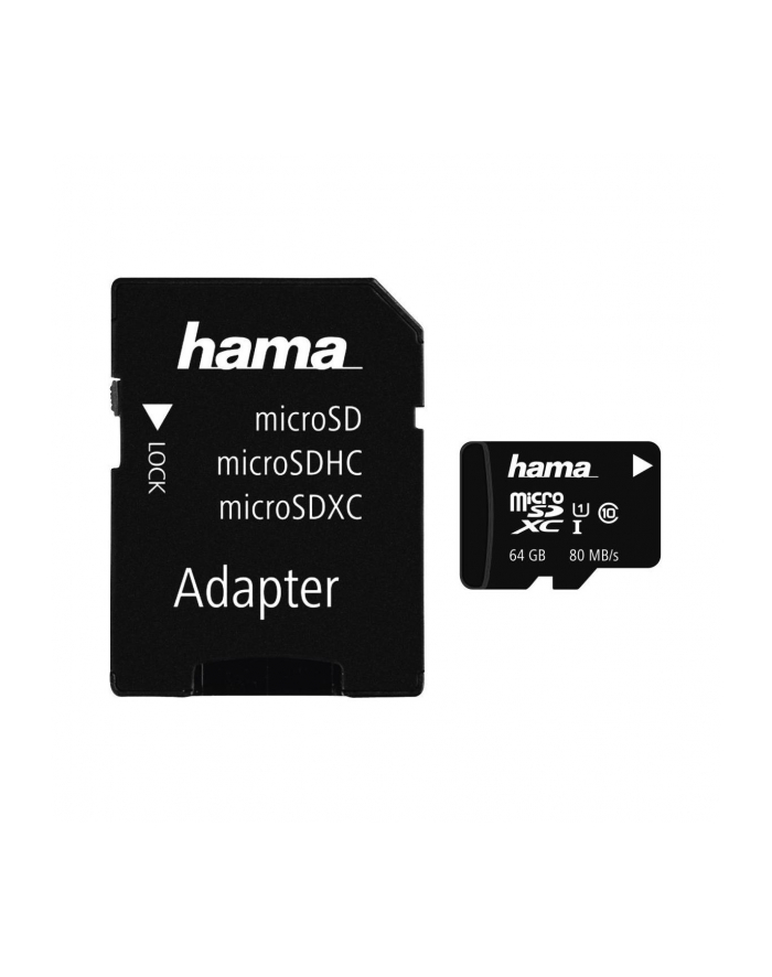 Hama Polska micro SDXC MSDXC 64GB Class 10 + Adapter microSD-SD główny