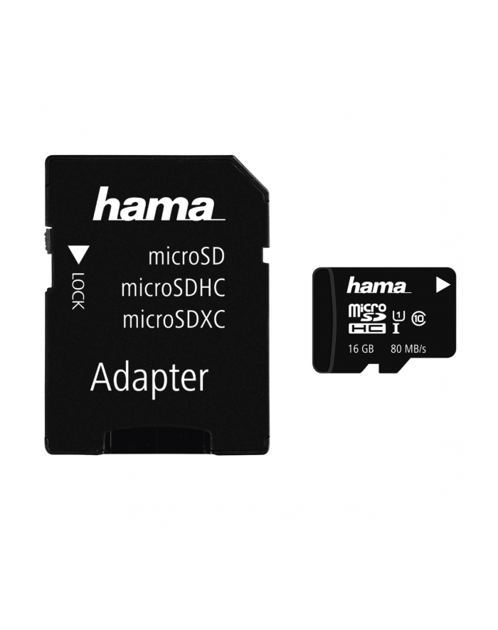 Hama Polska micro SDHC HS GOLD 16GB Class 10 UHS Class U1 + Adapter microSD-SD główny