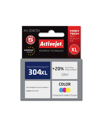 Tusz Activejet AH-304CRX (do drukarki Hewlett Packard  zamiennik HP 304XL N9K08AE premium 18ml trójkolorowy)