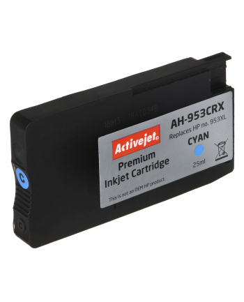 Tusz Activejet AH-953CRX (do drukarki Hewlett Packard  zamiennik 953XL F6U16AE premium 25ml cyan Chip)