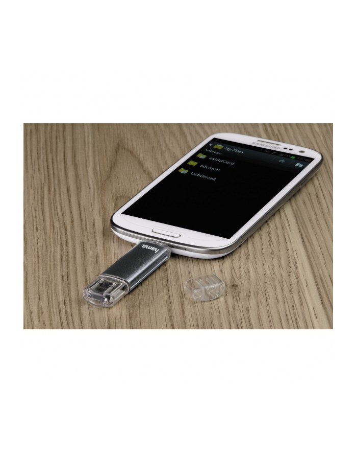 Hama Polska Flashdrive LAETA TWIN 16GB USB 2.0/micro USB 2.0 OTG szary główny