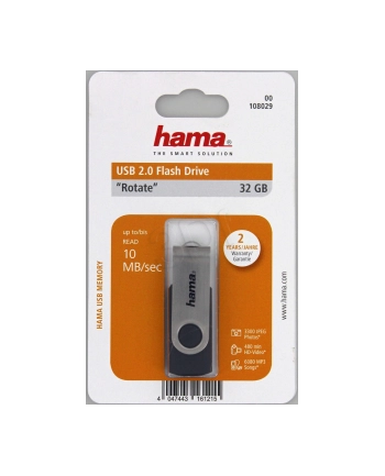 Hama Polska Flashdrive Rotate 32GB USB 2.0 czarno-srebrny
