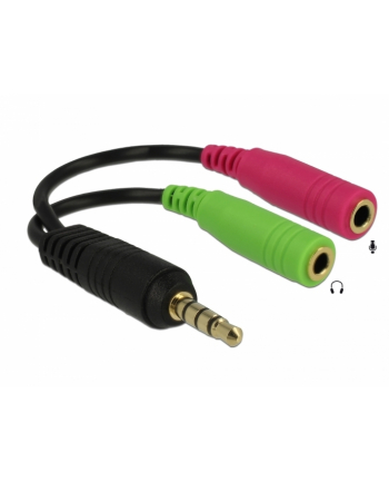 ADAPTER JACK STEREO MINI(M) 4PIN->JACK MINI(F)x2 12CM DELOCK - po testach