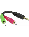 ADAPTER JACK STEREO MINI(M) 4PIN->JACK MINI(F)x2 12CM DELOCK - po testach - nr 21